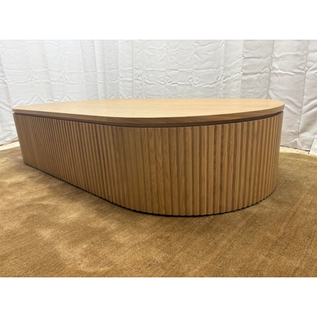 Rh Byron Coffee Table — 64” Light Oak | Reeded American White Oak | Artisan Crafted For Sale - Image 13 of 18