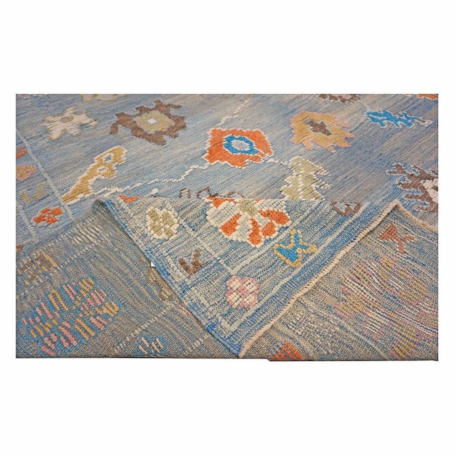 21st Century Turkish Oushak 9x12 Gray, Orange & Slate Blue Handmade Area Rug #a.c 201 For Sale - Image 11 of 11