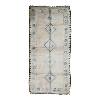 Vintage Ivory Moroccan Rug - 11.3 X 5 Ft For Sale