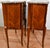 Wood 1900 Pair French Louis XV Walnut Satinwood Marble Top Nightstands Bedside Tables For Sale - Image 7 of 18