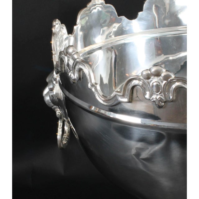 Large Vintage Silver-Plated Punch Bowl from Monteith, 1980s For Sale - Image 14 of 18