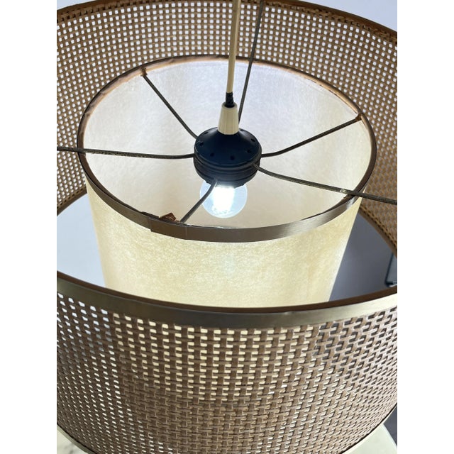 1970s Vintage Italian Rattan Chandelier, 1970s For Sale - Image 5 of 9