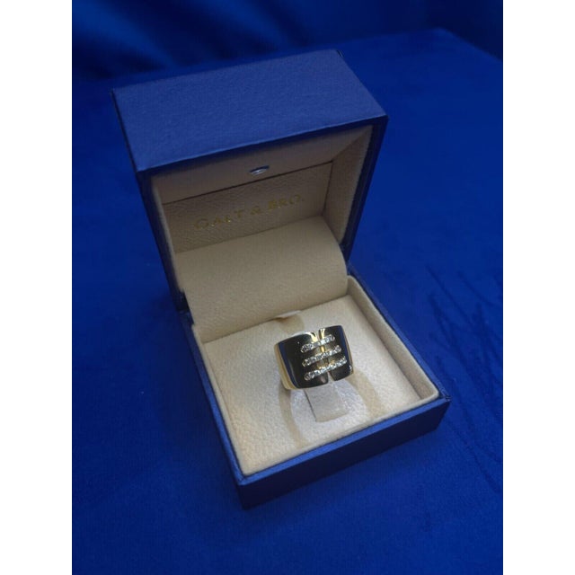 Early 21st Century Brilliant Cut Diamond Pave Seams Line Cross Chunky Cocktail Statement Cigar Band, Size 6.5 For Sale - Image 5 of 10