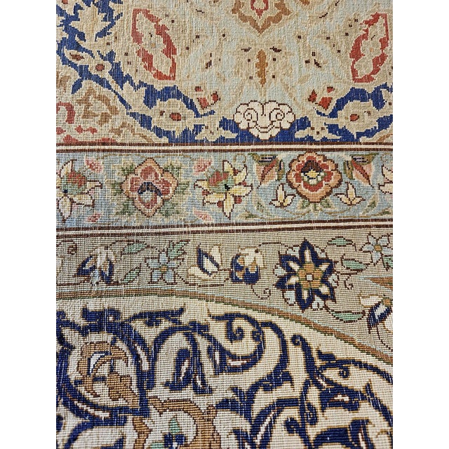 1980s Precious Qum Rug in Pure Silk Signed by Master Weaver Montazeri, 1980s For Sale - Image 5 of 13