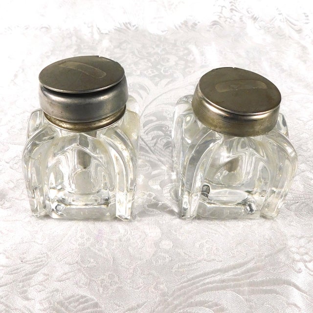 Wooden Desk Organizer With Drawer and Two Crystal Inkwells For Sale - Image 4 of 8