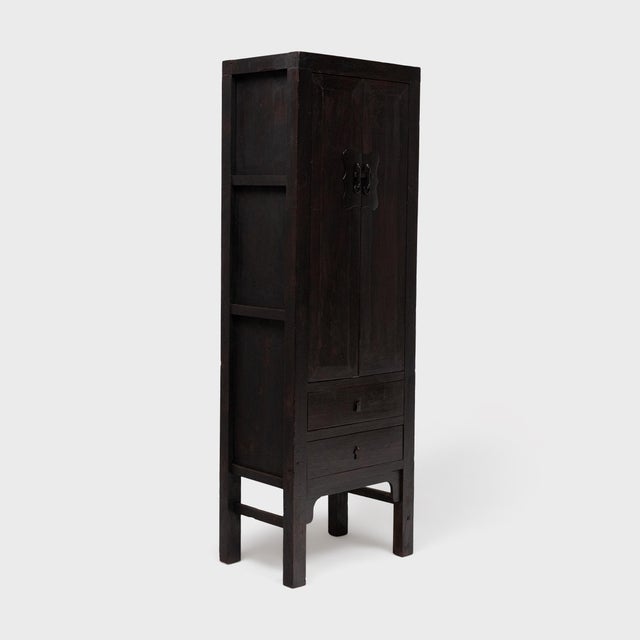 Chinese Chinese Slender Dowry Cabinet, C. 1900 For Sale - Image 3 of 6