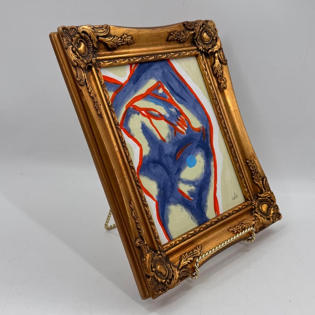 Gold Original Contemporary Figurative Painting Nude Study Gold Ornate Frame For Sale - Image 8 of 11