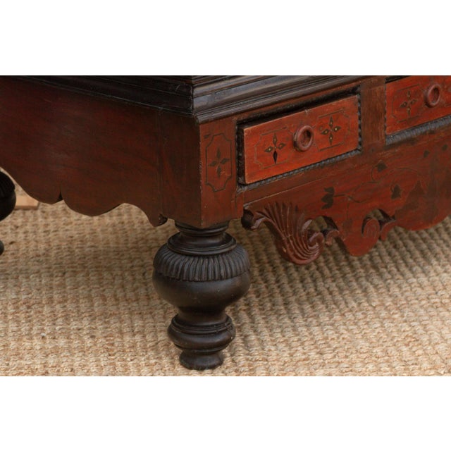 Brown Large Antique Dutch Colonial Ceylon Chest on Stand For Sale - Image 8 of 9