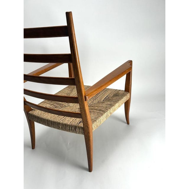 Brown Mid-Century Sculptural Armchairs in Wood and Rope from Gio Ponti, Italy, 1940s, Set of 2 For Sale - Image 8 of 11