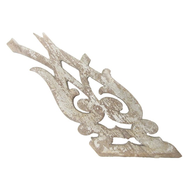 Shabby Chic French Carved Wood Architectural Element For Sale - Image 3 of 5