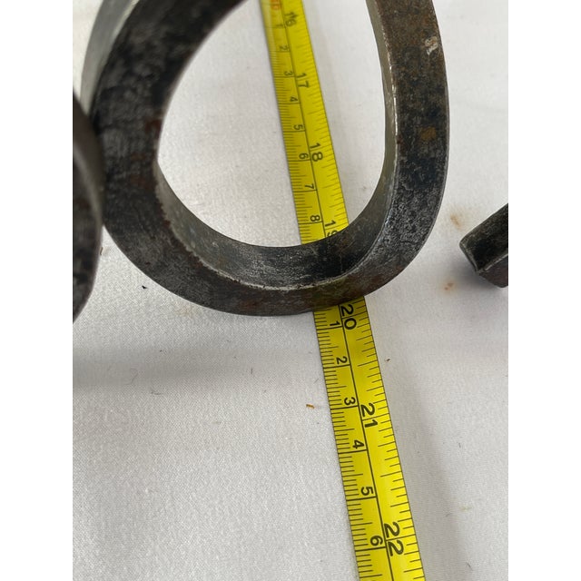 Pair of Belltrees Forge Tall Hand-Forged Pinecone Candlesticks / Scottish Artisan Blacksmith For Sale - Image 10 of 17