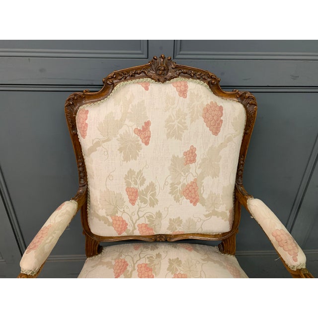 French Carved Walnut Armchairs, 1910, Set of 2 For Sale - Image 13 of 17