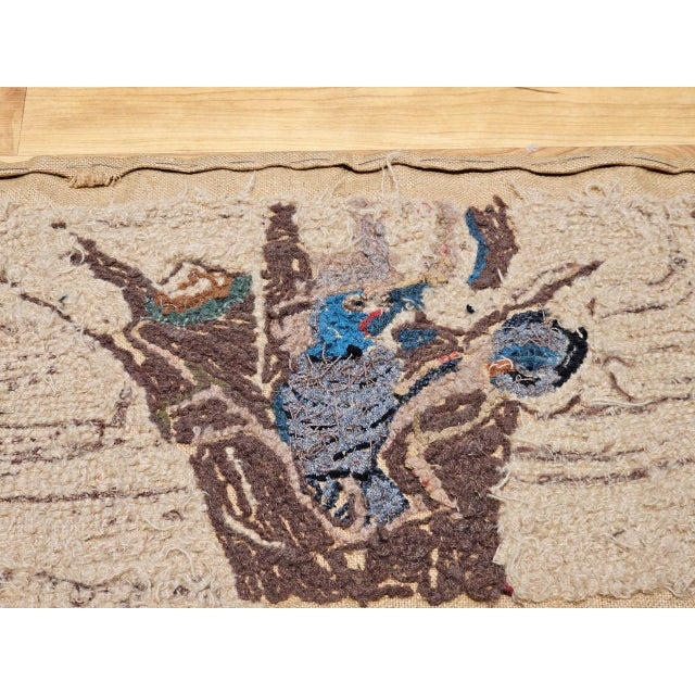 Vintage American Hand Hooked Rug, Wool & Cotton, Birds in a Tree Nest Design, 1x2 For Sale - Image 4 of 13