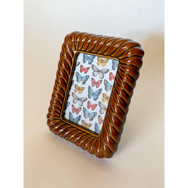 Traditional 1980s Ceramic Rope Twist Picture Frame For Sale - Image 3 of 5