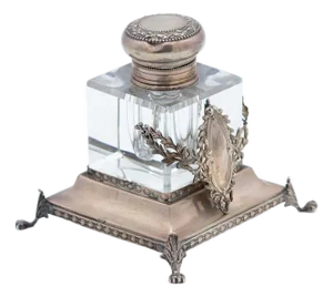 Silver Inkwell with Glass Tank