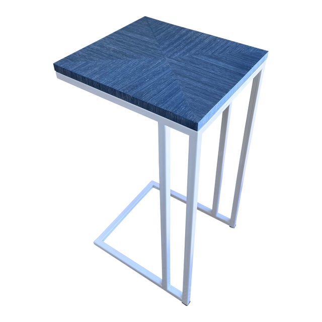 Keith Fritz Fine Furniture Sidecar in Ceylon Blue For Sale