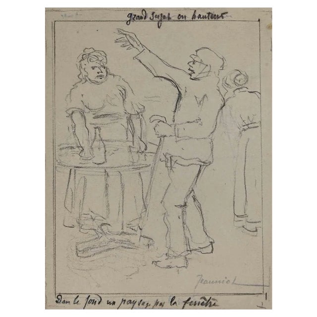 Pierre Georges Jeanniot, Figures, Original Drawing, Early 20th-Century For Sale