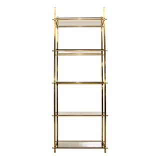 Vintage French Brass Display Cabinet, 1970s For Sale