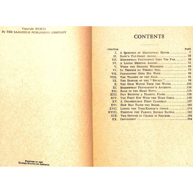 "Dave Darrin's Second Year at Annapolis" 1911 Hancock, H. Irving For Sale - Image 4 of 6