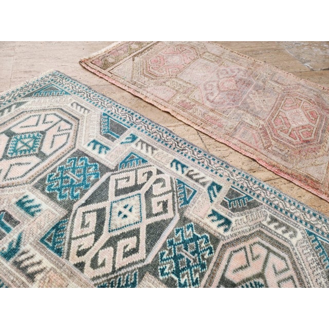 Mid-Century Modern 1980s Petite Turkish Hand-Knotted Wool Rugs - a Pair For Sale - Image 3 of 8