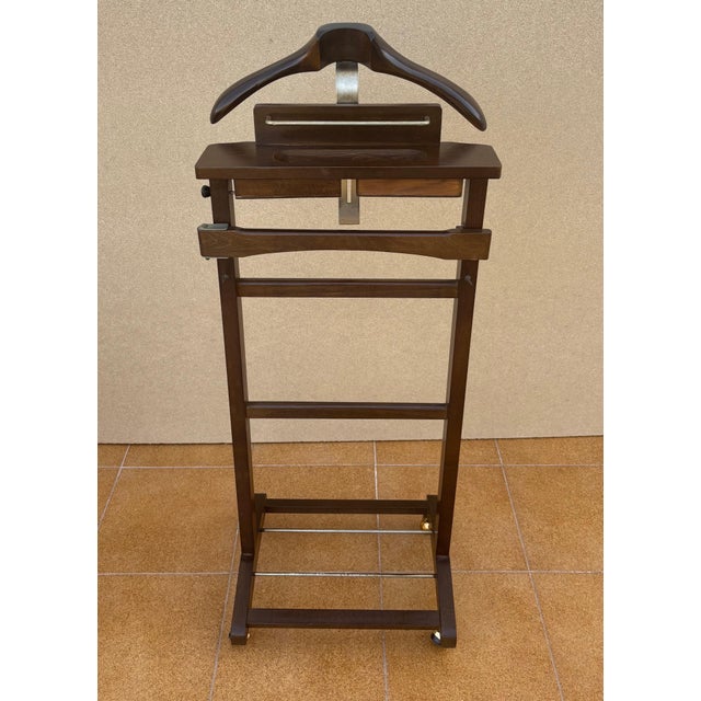 Mid 20th Century Wooden Valet Stand with Hanger and Storage Trays For Sale - Image 4 of 12