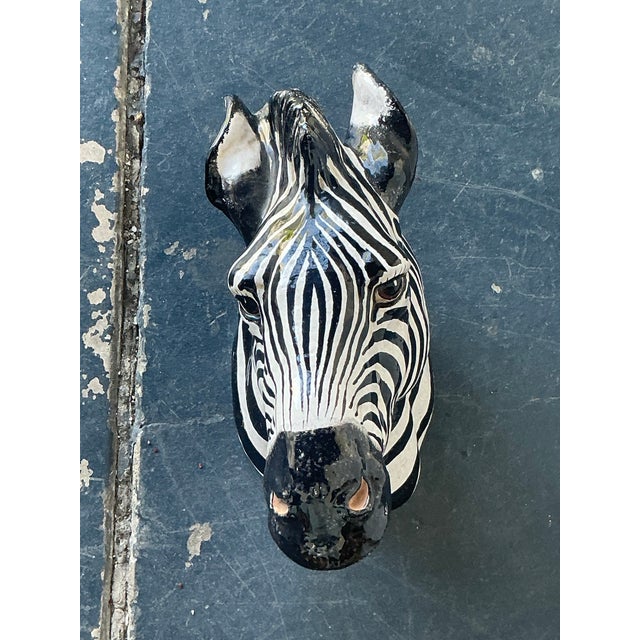 Vintage Italian Glazed Ceramic Zebra For Sale - Image 11 of 12