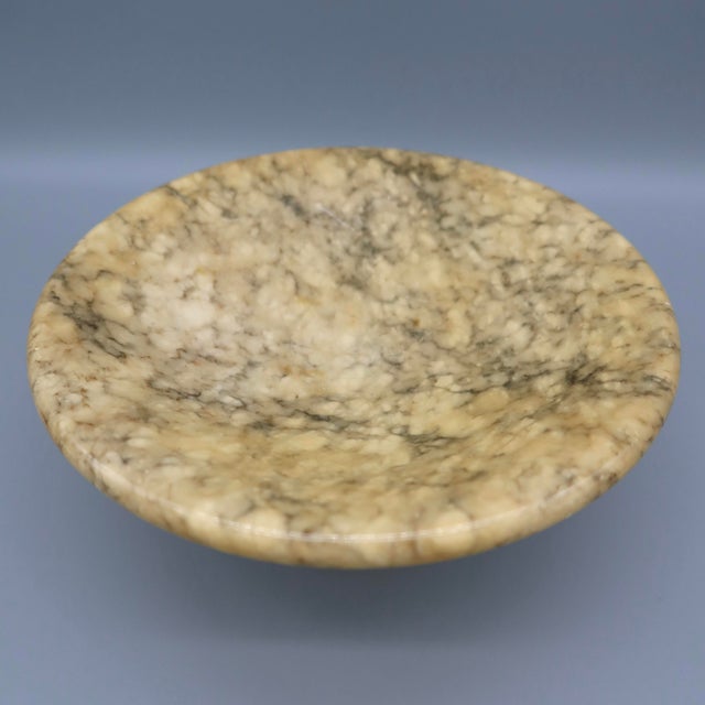 Italian Antique Hand Carved Italian Alabaster Compote Tazza For Sale - Image 3 of 9