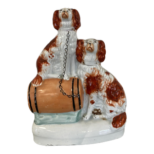 Late 19th Century Staffordshire Terriers With Barrel