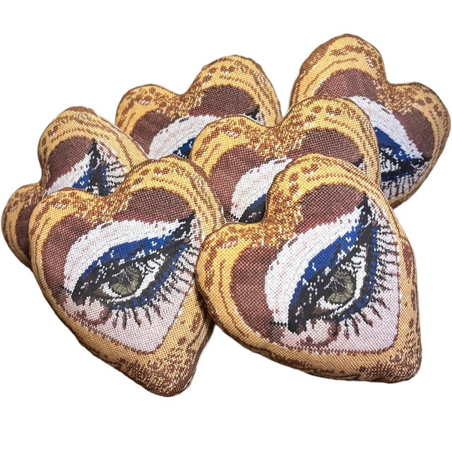 2020s Haricot Vert x Mommani Threads Velvet "Heartfelt Glimpse" Original Pillow For Sale - Image 5 of 6