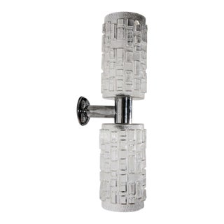 Italian Glass & Chrome Wall Sconces - a Pair For Sale