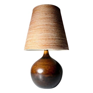 Mid 20th Century Petite Danish Modern Lotte and Gunnar Bostlund Ceramic Table Lamp For Sale