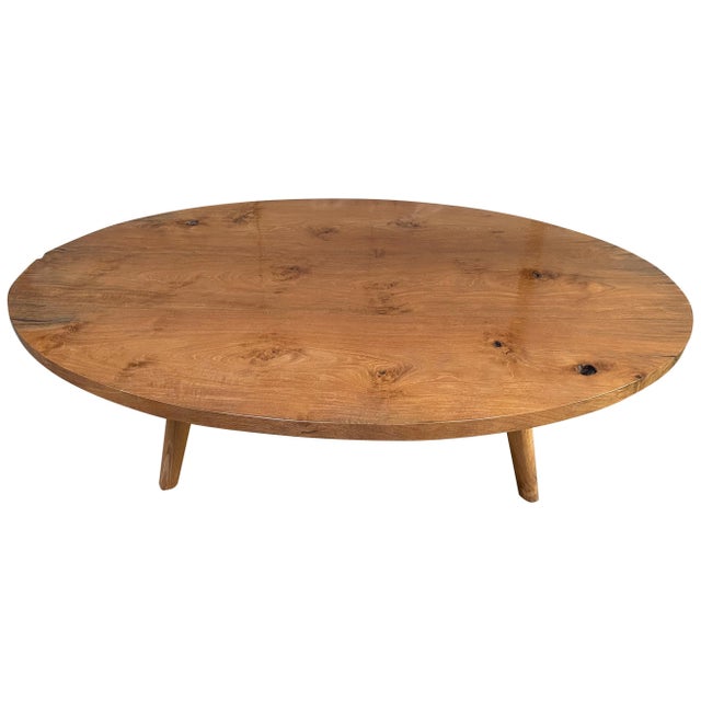 Andrianna Shamaris Mid Century Style Reclaimed Teak Wood Oval Coffee Table For Sale - Image 15 of 18