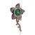Art Nouveau Large Floral Emerald Brooch With Rubies, Sapphires & Diamonds in 925 Silver For Sale - Image 3 of 14
