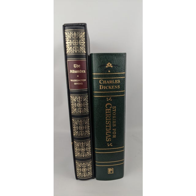 Decorative Gilt Classic Books – Heritage Press Alhambra & Green Dickens, Set of 2 For Sale - Image 12 of 17
