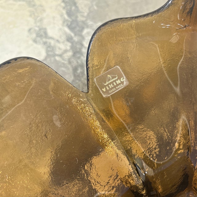 Mid-Century Modern 1960s Viking Glass Lotus Bowl For Sale - Image 3 of 4