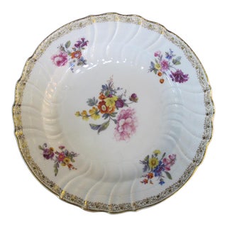 Antique Kpm Floral & Gilt Scalloped Shallow Serving Bowl For Sale