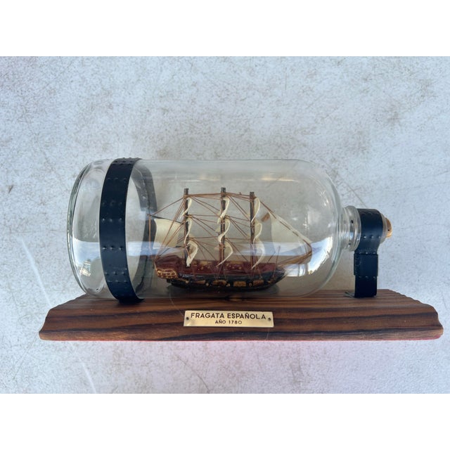 This Model Ship in Glass Bottle is a highly detailed replica of a Spanish Frigate from circa 1780. The Spanish Navy often...