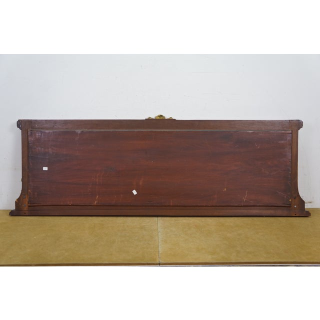 Antique French Louis XVI Mahogany Ormolu Overmantle Mirror Dresser Backsplash 49" For Sale - Image 13 of 14