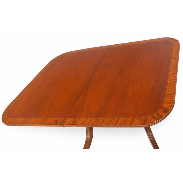 1970s Vintage Henredon Mahogany Double-Pedestal Extension Dining Table For Sale - Image 5 of 10
