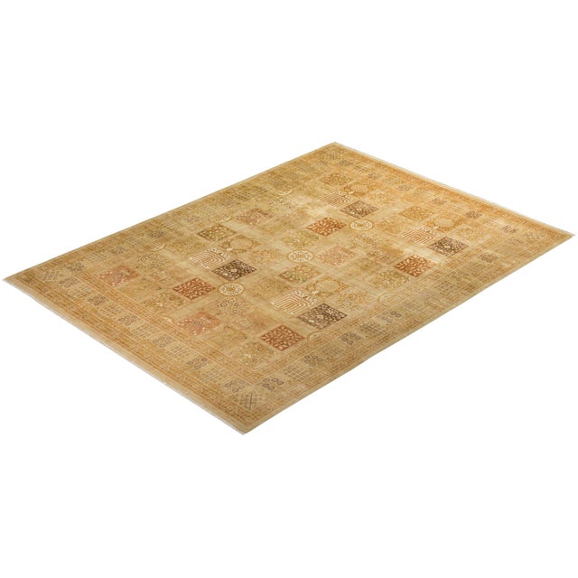 Tan Mogul Collection Hand-Knotted Area Rug - Tan Collection 8' 0" X 10' 8" For Sale - Image 8 of 10