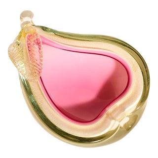 Murano Pink Pear Catchall For Sale
