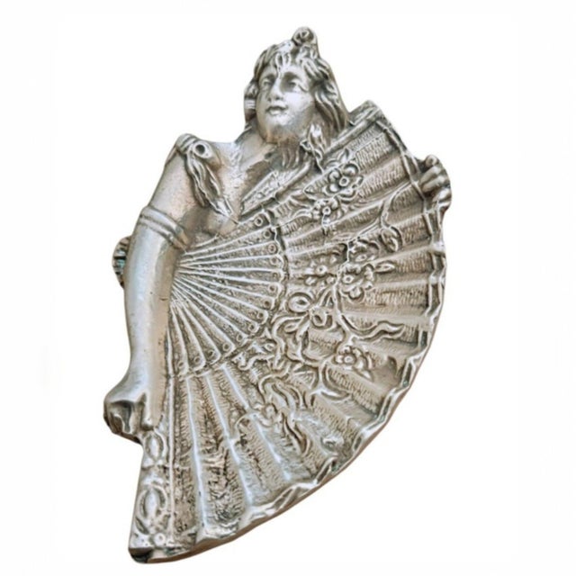 Vintage Art Nouveau Revival Lady and Fan Trinket Dish, 1960s For Sale - Image 9 of 9