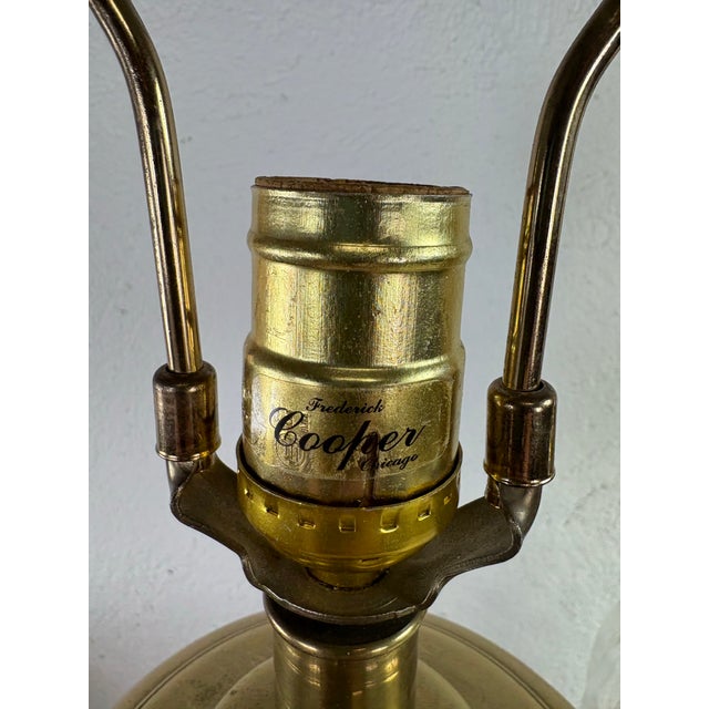 1990s Frederick Cooper Hand Blown Glass and Brass Table Lamps/a Pair For Sale In Philadelphia - Image 6 of 9