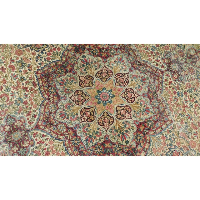 Hand-Knotted Antique Persian Kerman Lavar Rug 7'8"x 9'8" For Sale In Los Angeles - Image 6 of 18