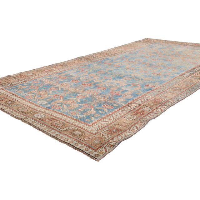 79657 Antique Persian Bijar Rug, 04'00 x 07'09. The Azure Court: A Late 19th Century Persian Bijar Masterpiece of Noble...