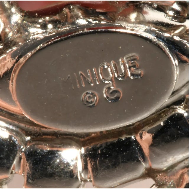 Dominique Vintage Dominique Butterfly Brooch Deco Revival Black & Clear Rhinestones For Sale - Image 4 of 4