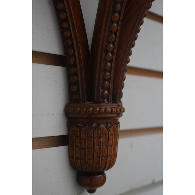 Brown 1990s Pair Carved Mahogany Bracket Wall Shelves For Sale - Image 8 of 10