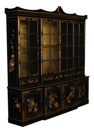 Union National Chinoiserie Hand Painted China Display Cabinet