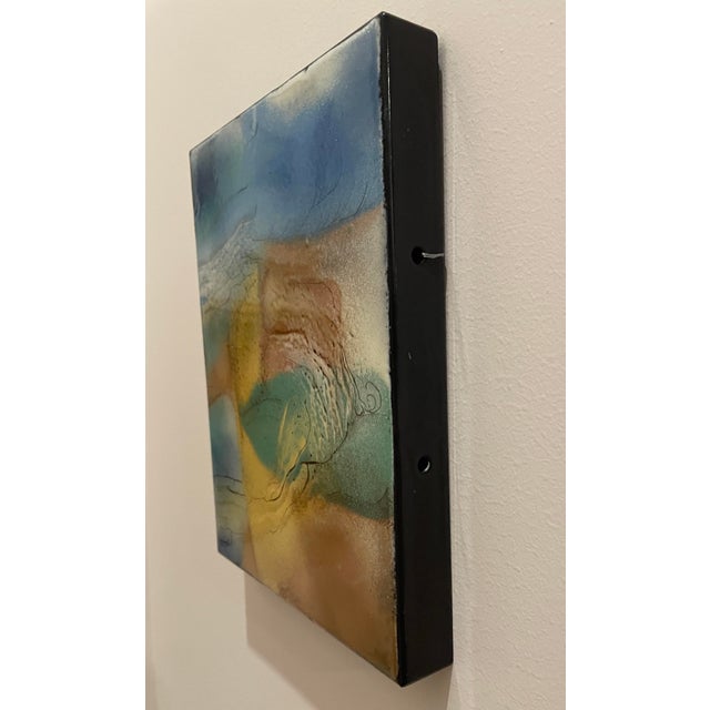 Enamel on metal MCM style abstraction by Knoxville artist Dr. Stephen Krauss. Krauss was a world traveler, getting...