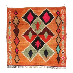 Vintage Orange Boujad Moroccan Rug - 06'02 X 06'06